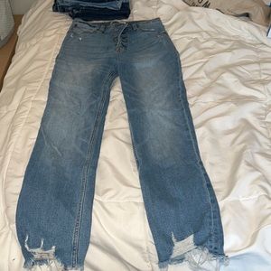 Abercrombie ultra high rise ankle straight